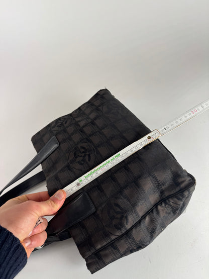 Vintage Chanel Monogram Canvas Shopper Bag Brown