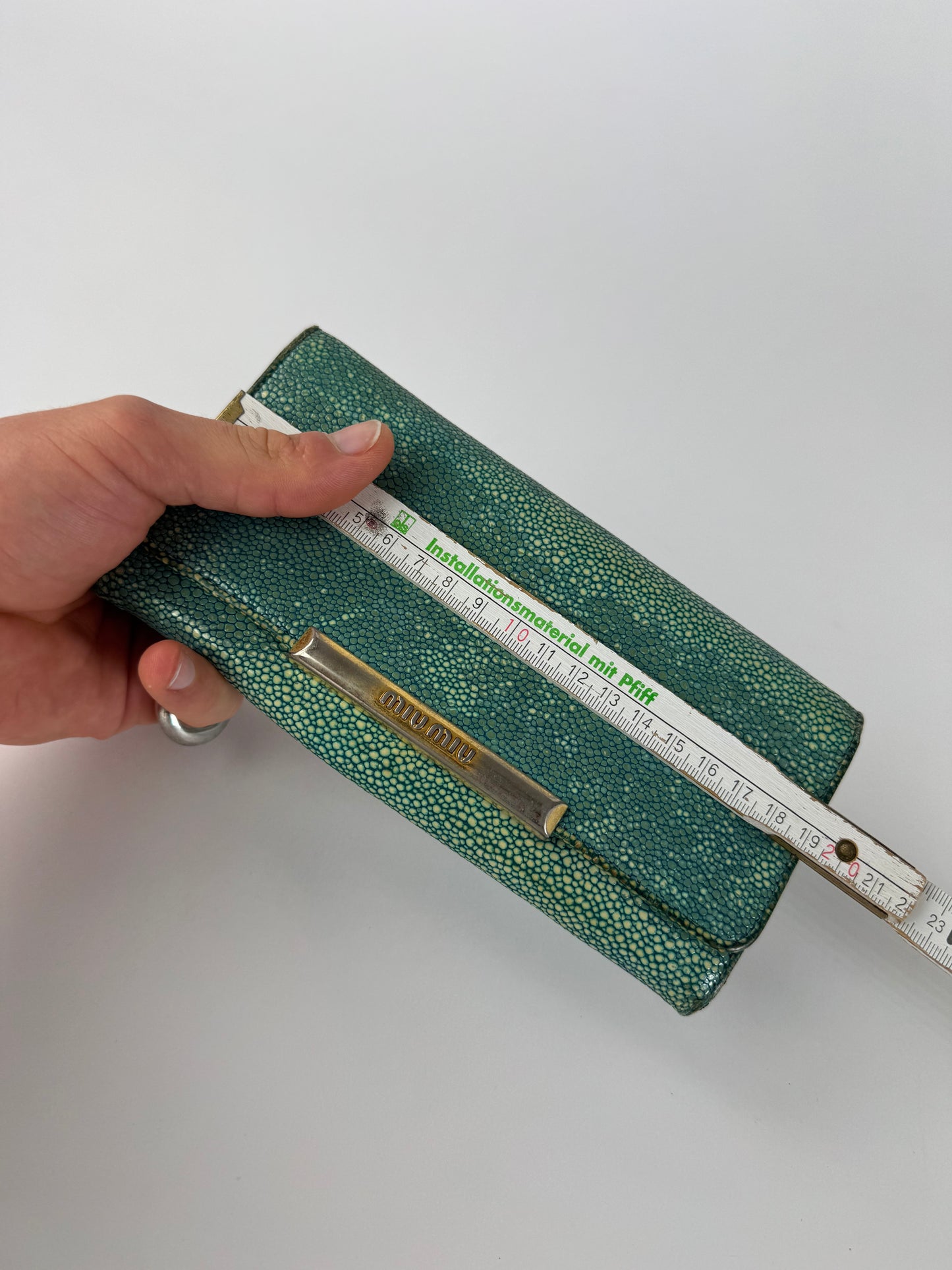 Vintage Miu Miu Leather Wallet Turquoise