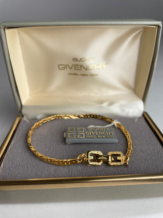 Bracelet vintage Givenchy en acier doré neuf