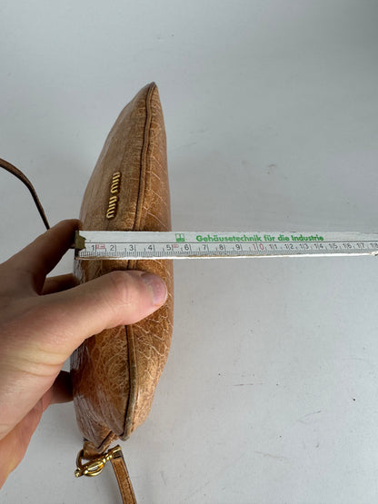 Vintage Miu Miu Leather Crossbody Bag Brown