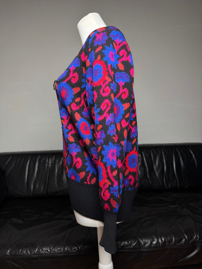 Vintage Yves Saint Laurent Wool Sweater Floral 38/M