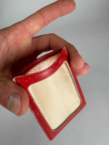 Vintage Courreges Paris Leather Card Holder Red