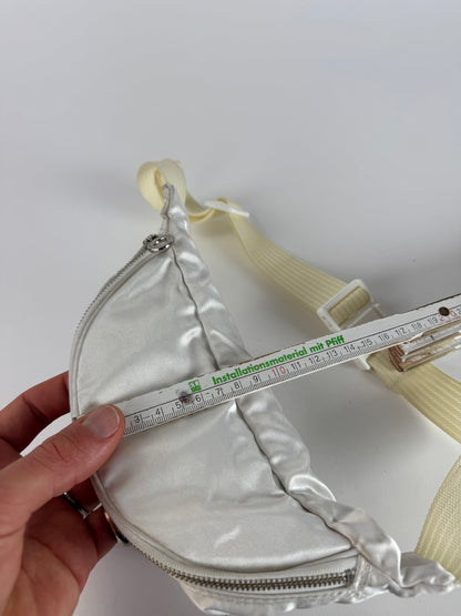 Vintage Courreges Paris Crossbody / Bum Bag Silver white