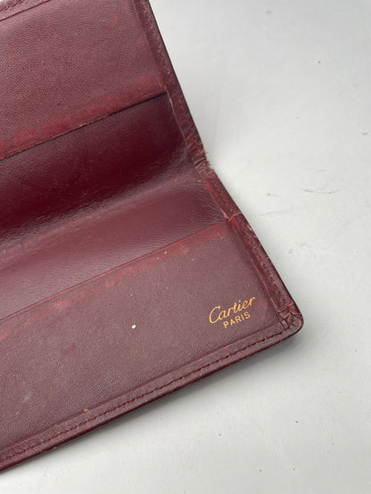 Vintage Cartier Leather Card Holder burgundy