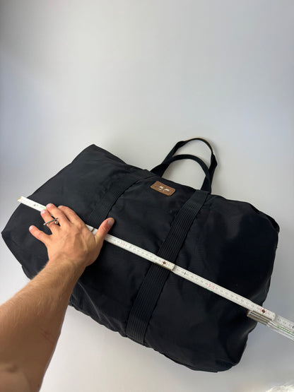 Vintage Courreges Paris Weekender Travel Bag Black Brown