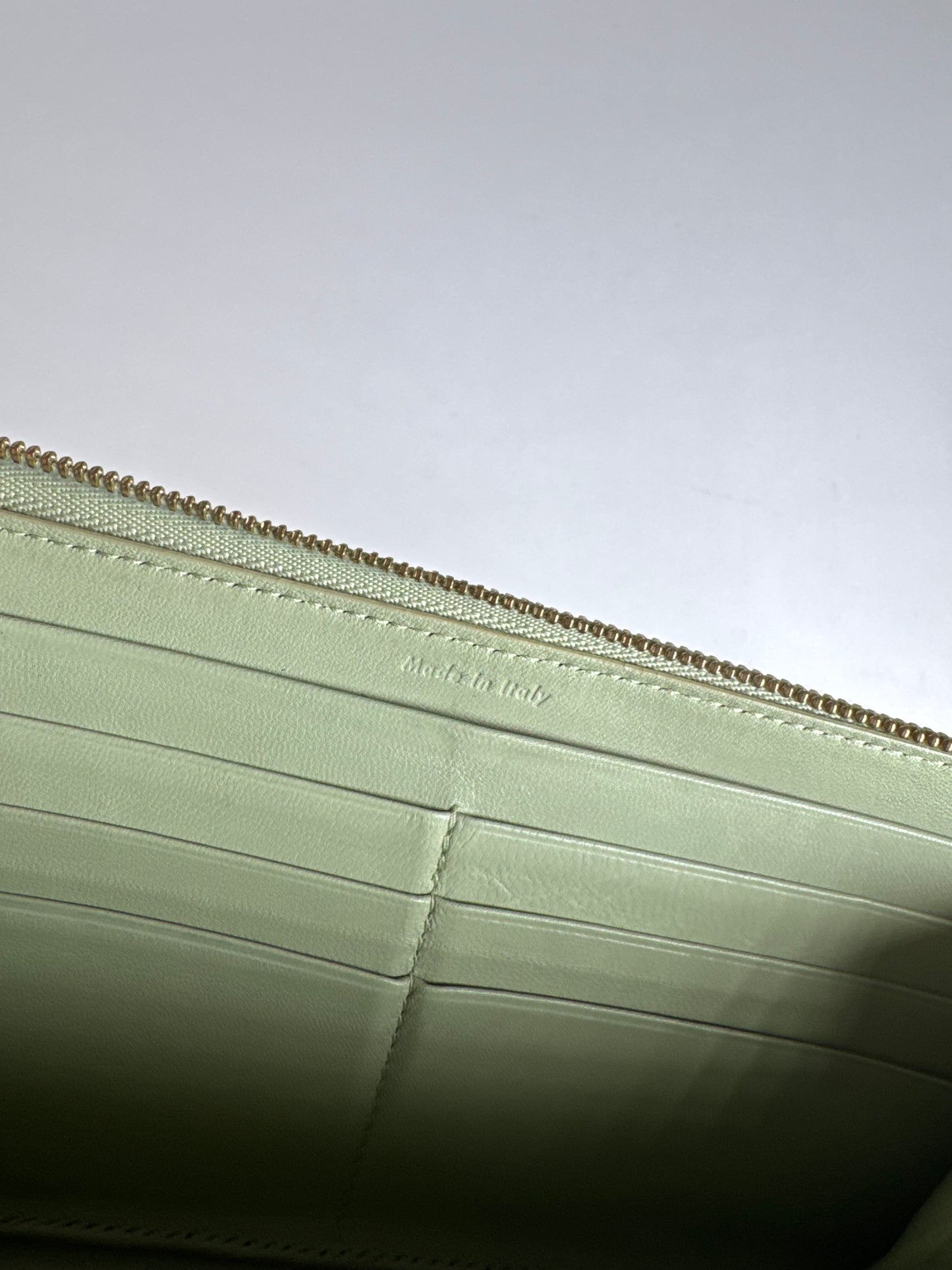 Portefeuille vintage en cuir Céline Triomphe vert noir