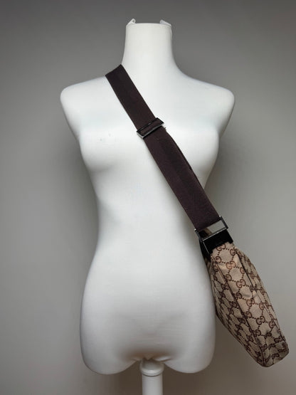 Vintage Gucci Monogram Crossaint 2Way Bag beige