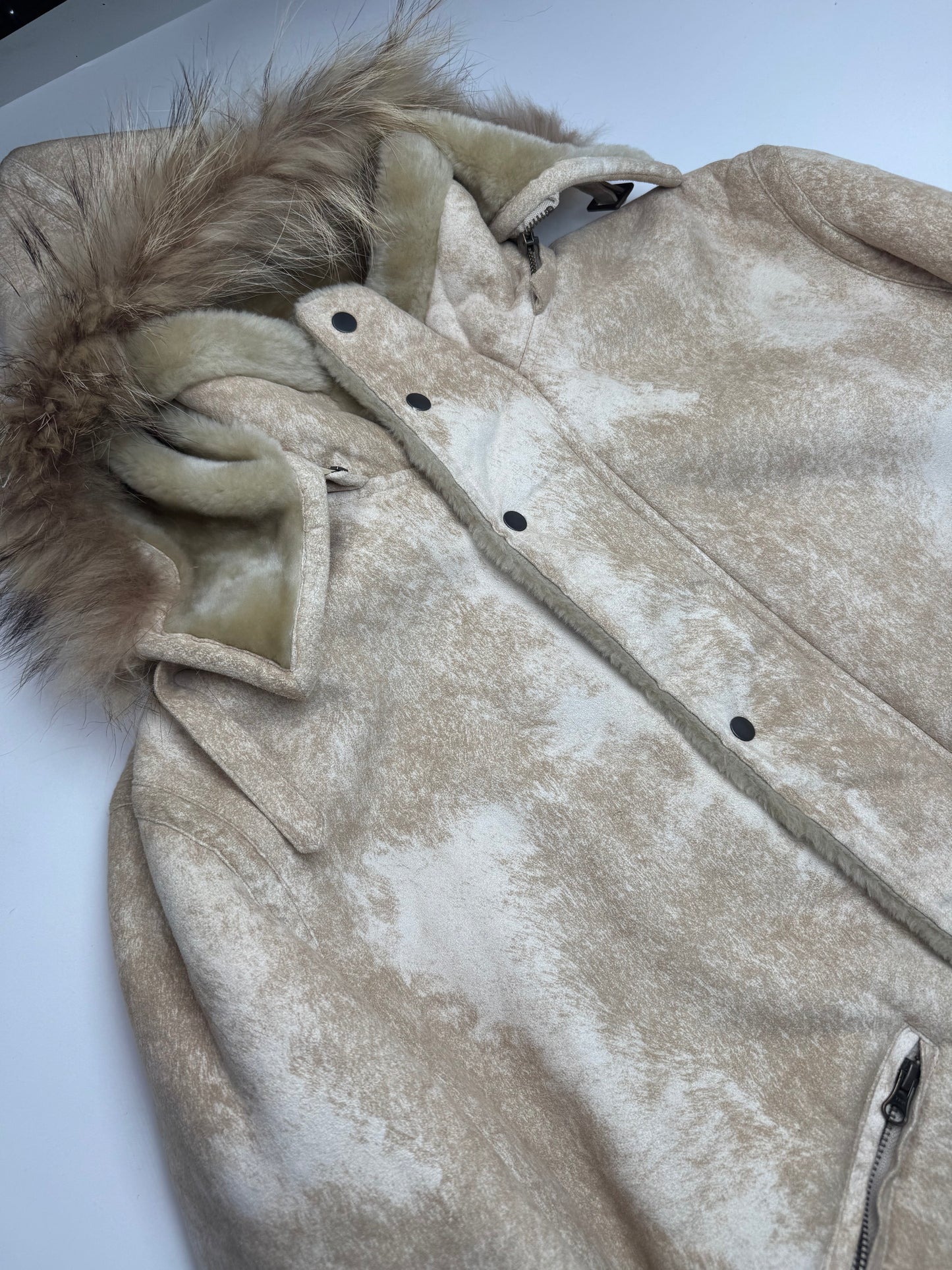 Parka en fourrure vintage Kansai Yamamoto unisexe beige M/L