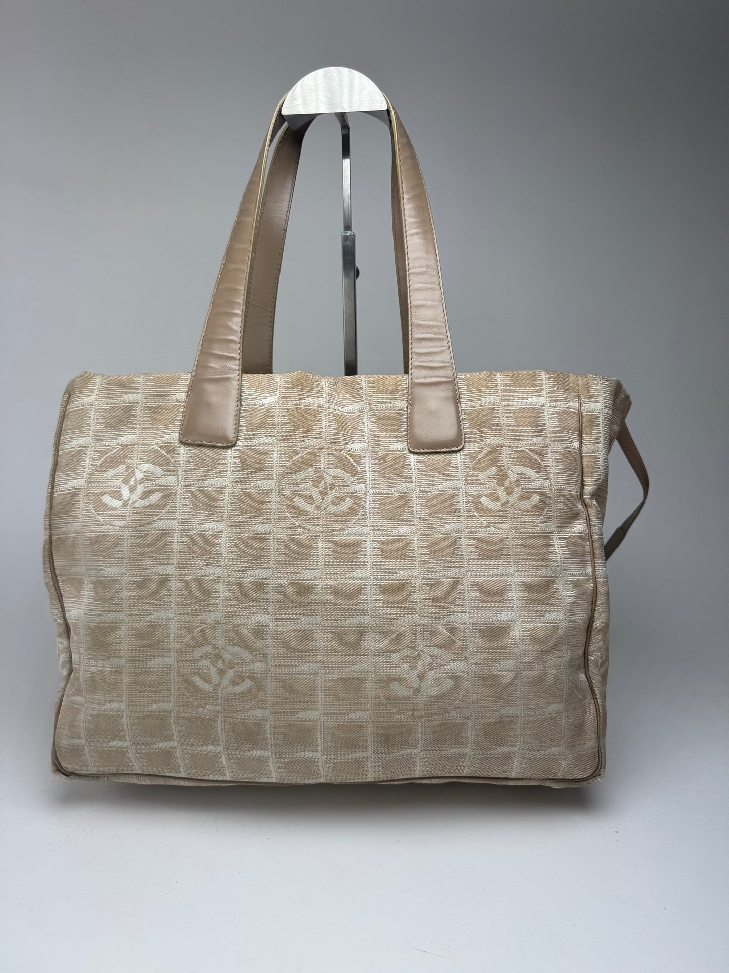 Vintage Chanel Canvas Monogramm Shopper beige