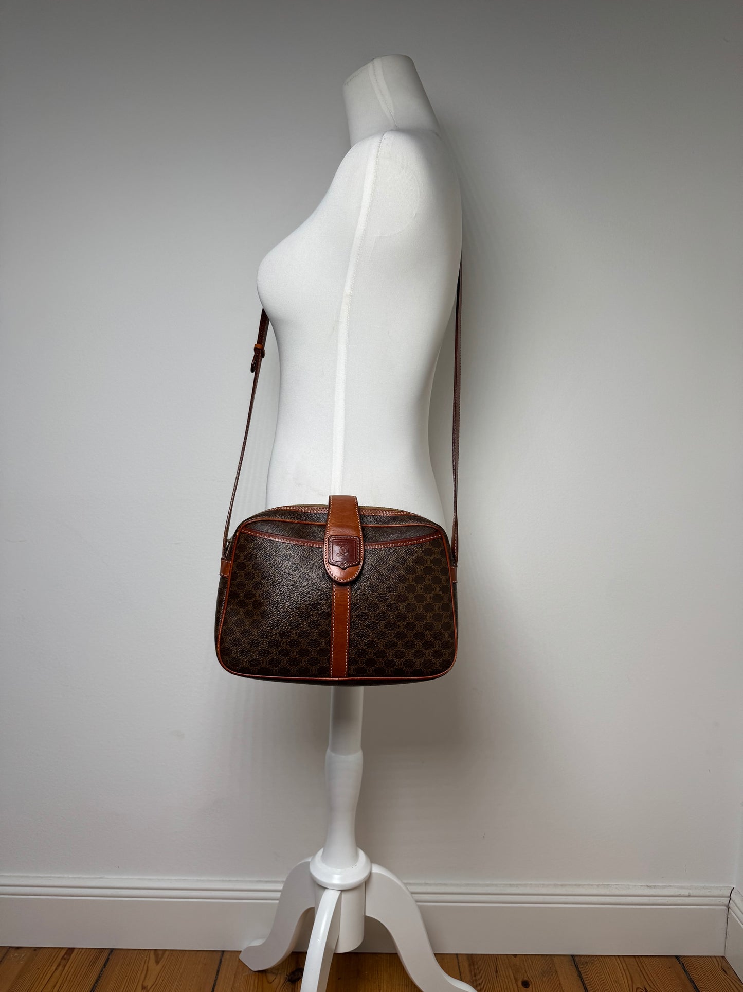 Vintage Celine Paris Triomphe Leather Monogram Bag