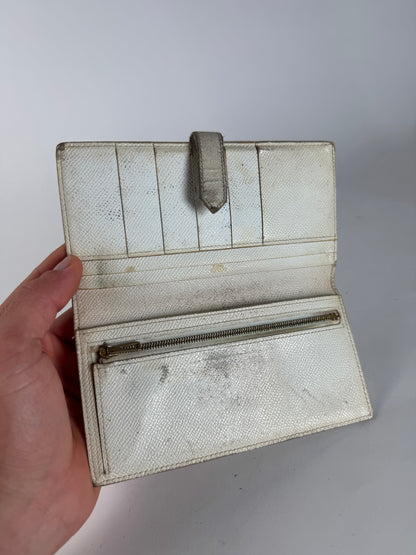 Vintage Hermes Paris Leather Wallet White
