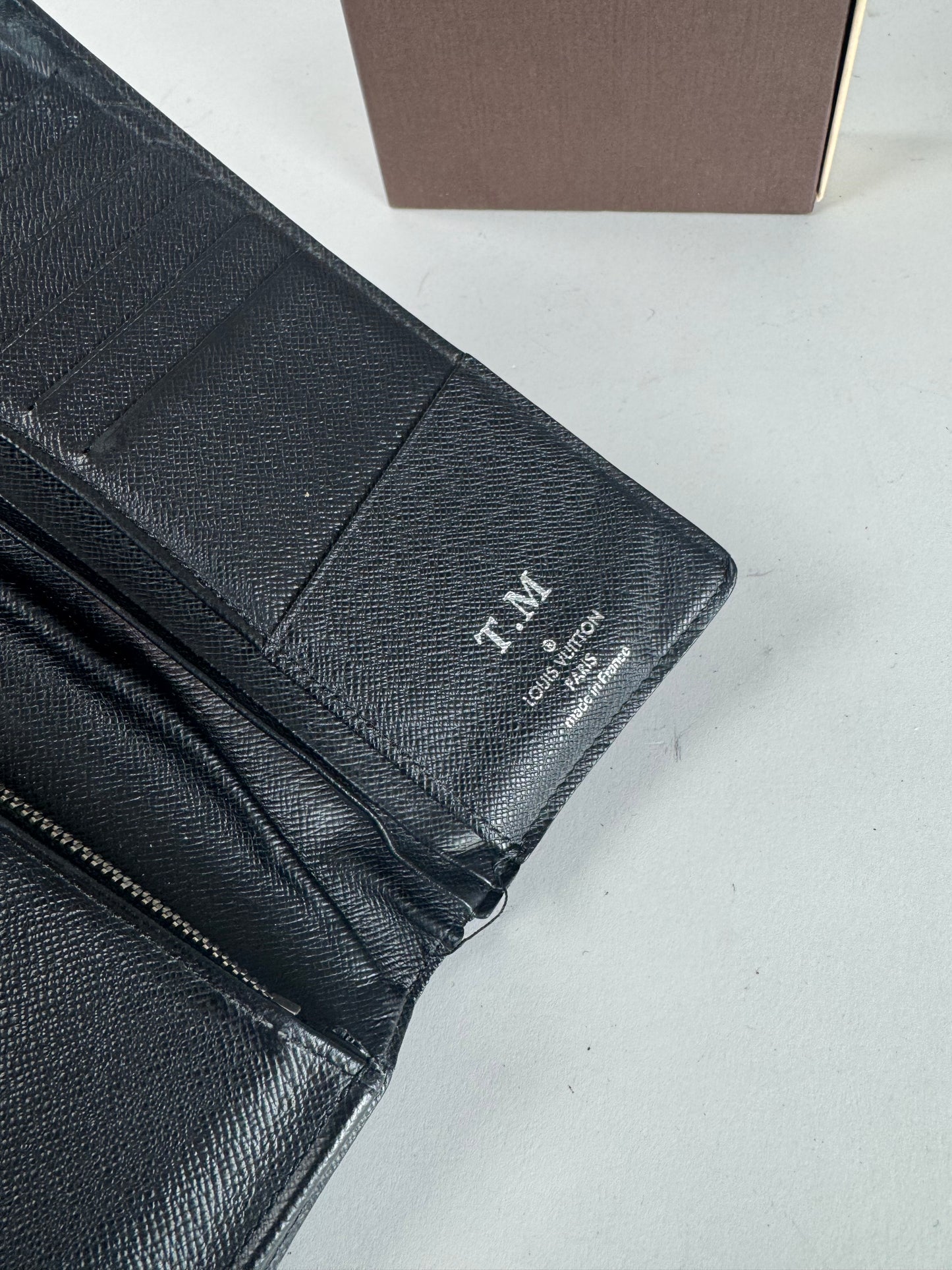 Vintage Louis Vuitton Damier Leather Card Holder / ID Holder black