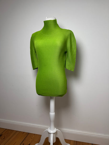 Vintage Issey Miyake Pleated Turtleneck Sweater 38/M Green