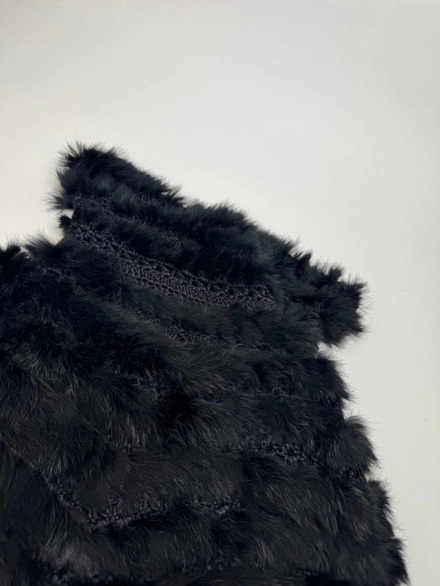 Vintage Courreges Fur Leather Top / Coat Black 38/M