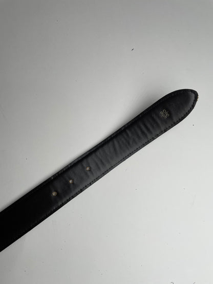 Vintage Celine Paris Triomphe Leather Belt Black