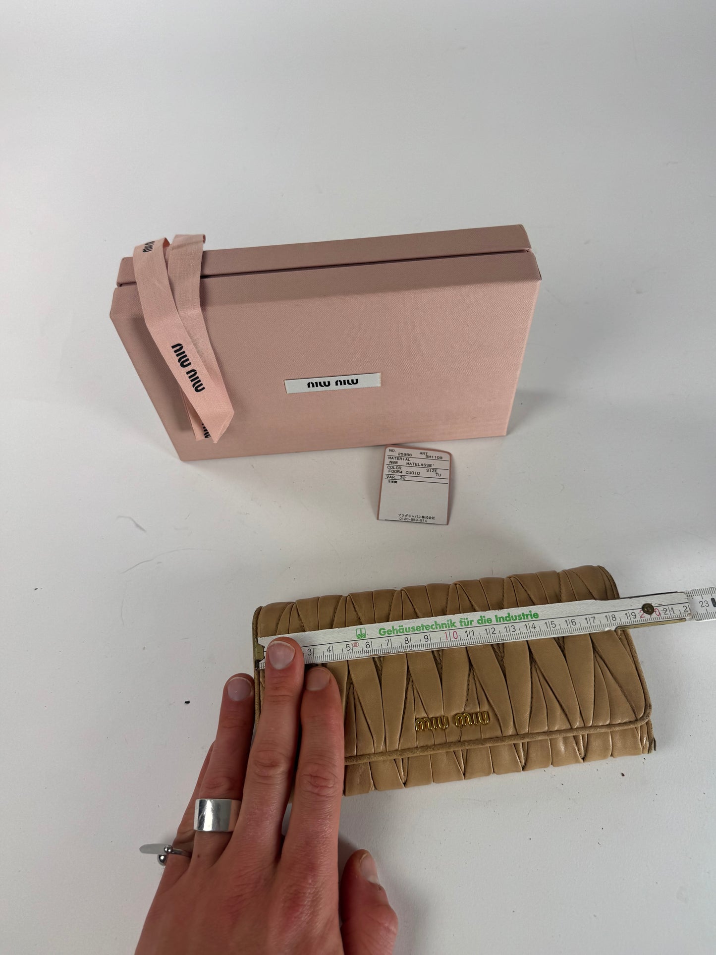 Vintage Miu Miu Metallasse Leather Wallet Caramel