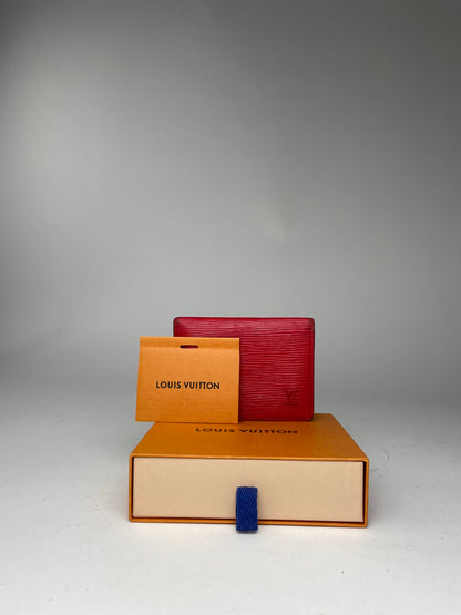 Vintage Louis Vuitton EPI leather Card Holder Red