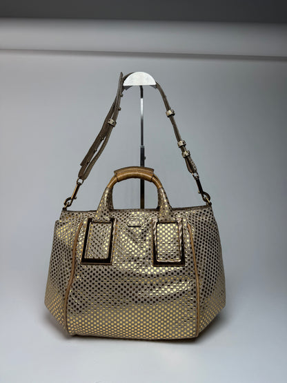 Vintage Chloe 2-Way Leather Bag golden