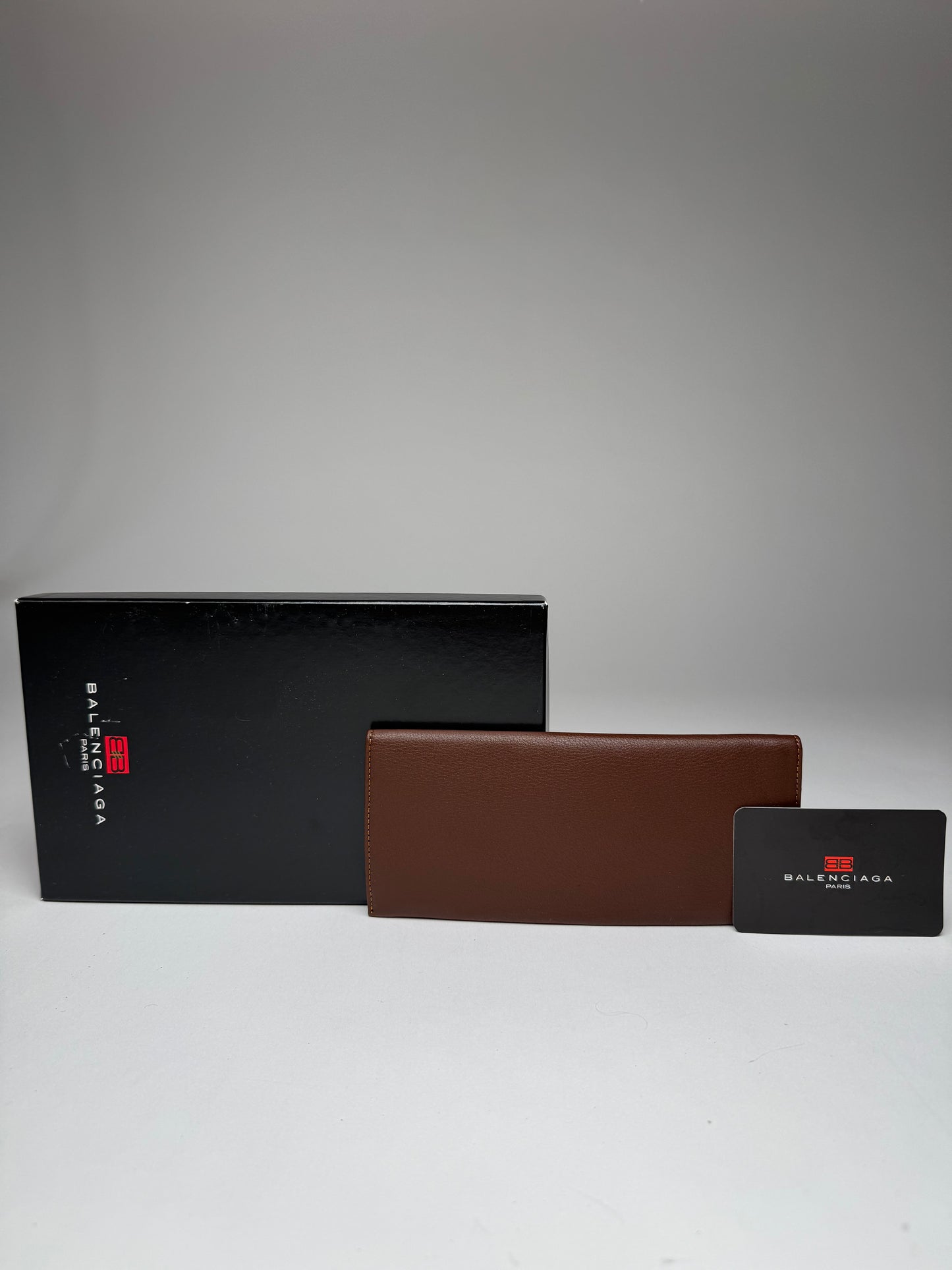 Vintage Balenciaga Leather Card Holder / ID Holder Brown New