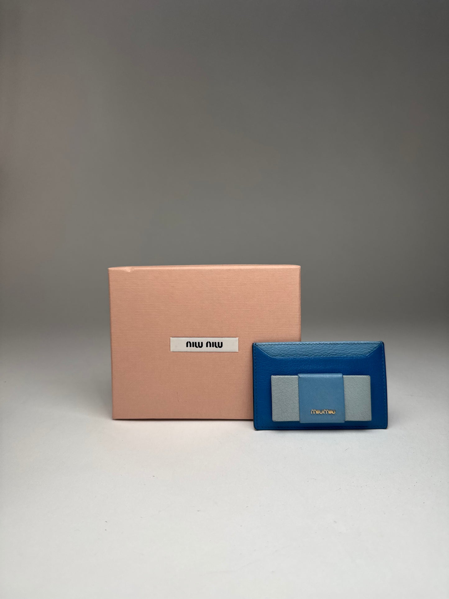 Vintage Miu Miu Leather Card Holder Blue