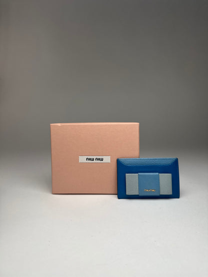 Vintage Miu Miu Leather Card Holder Blue
