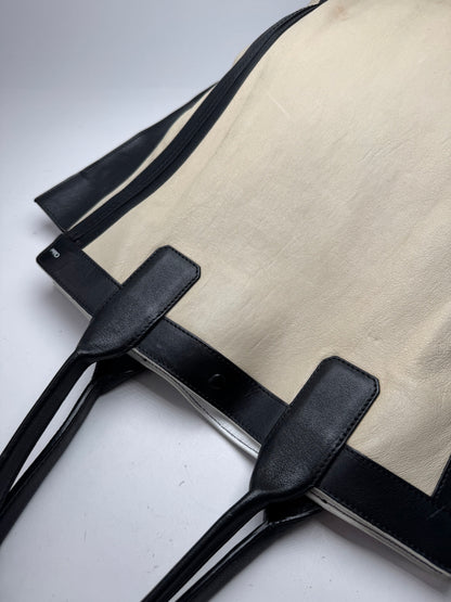 Vintage Chloe Alison leather Shopper Bag beige black