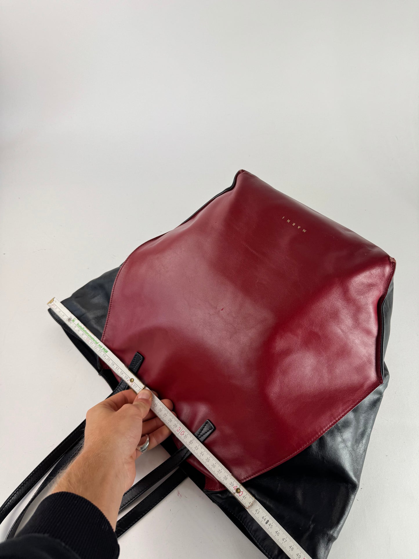 Vintage Marni Leather Shopper Black Red