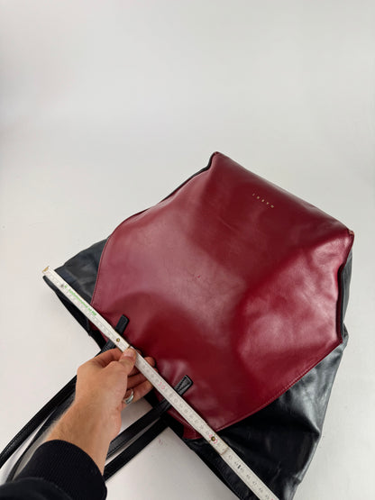 Vintage Marni Leather Shopper Black Red