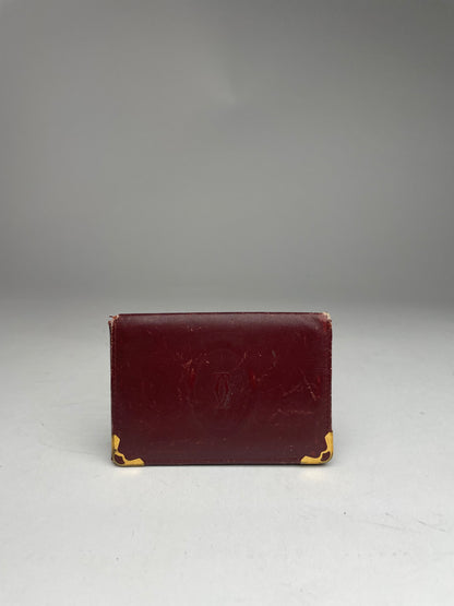 Vintage Cartier Leather Card Holder burgundy