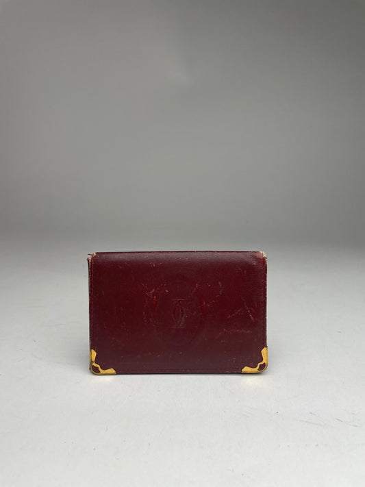 Vintage Cartier Leather Card Holder burgundy