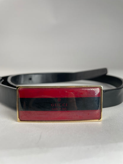 Vintage Gucci Leather Belt Black