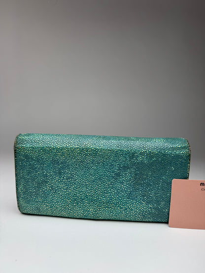 Vintage Miu Miu Leather Wallet Turquoise