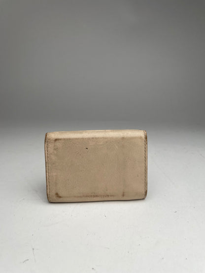 Vintage Balenciaga Leather Card Holder Beige