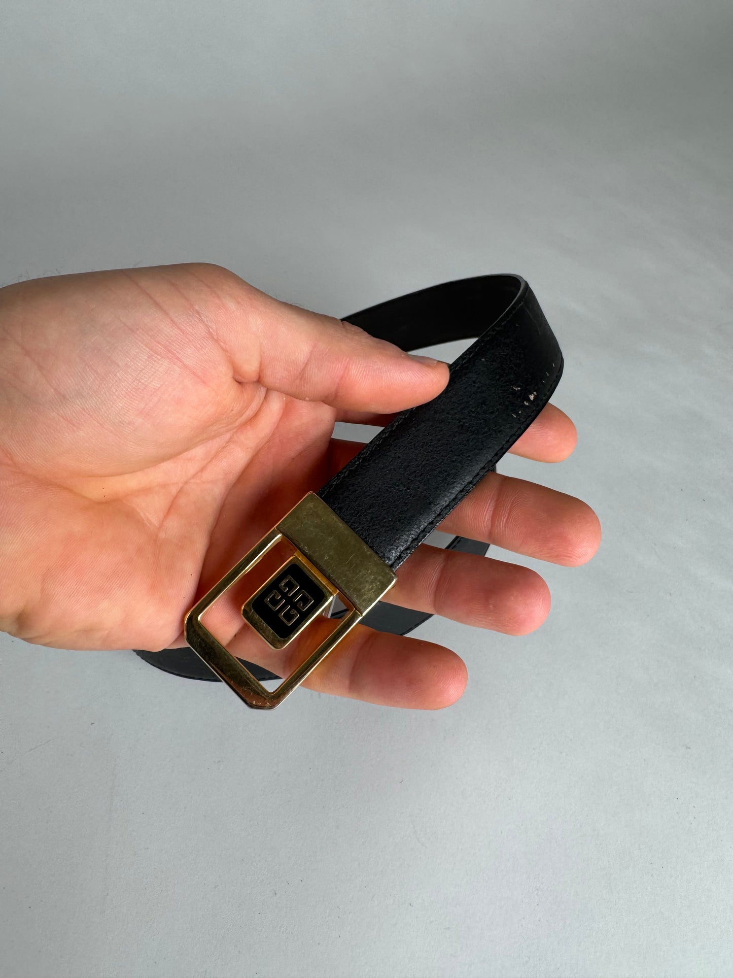 Vintage Givenchy Leather Belt Black
