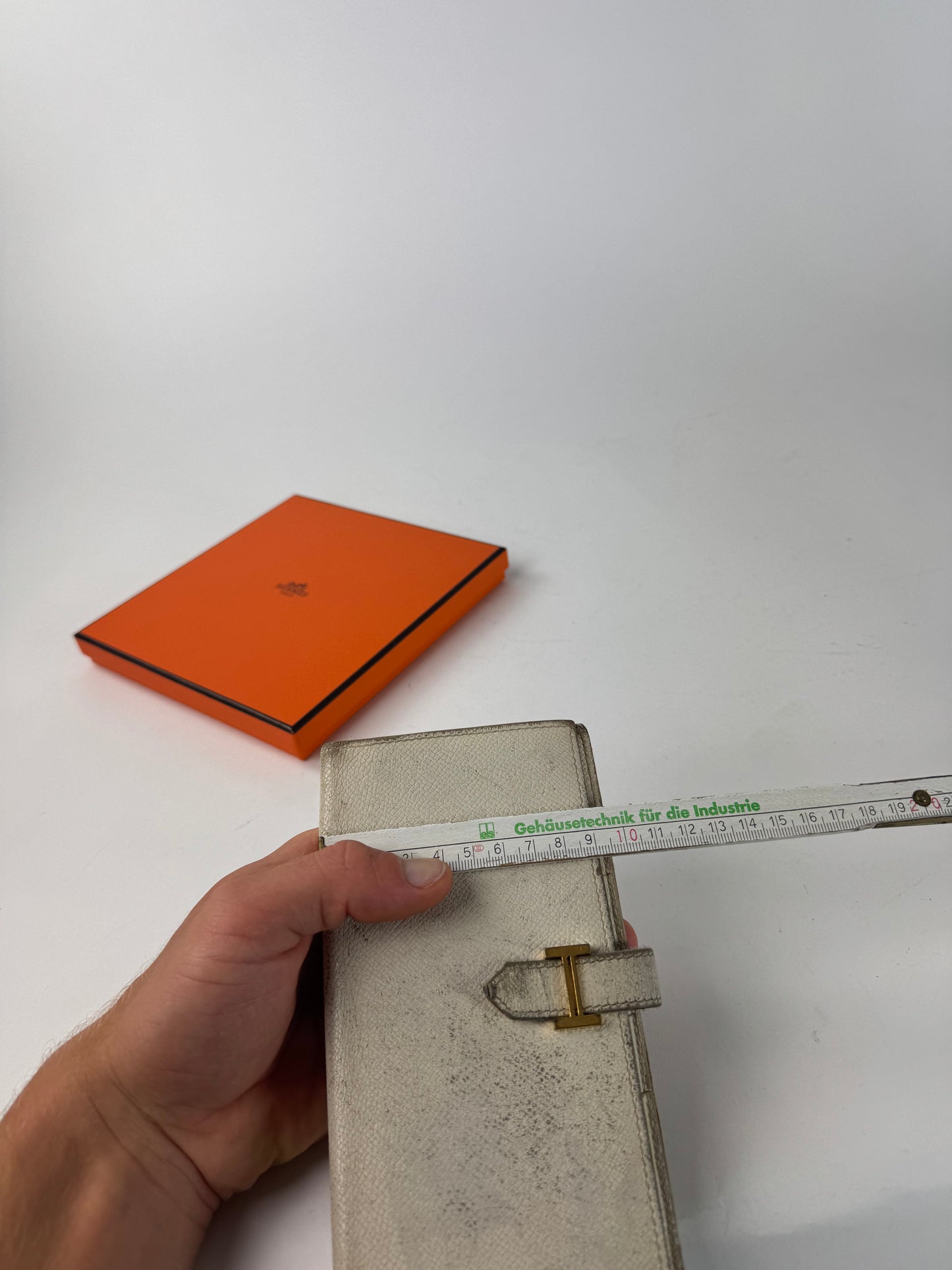 Vintage Hermes Paris Leather Wallet White