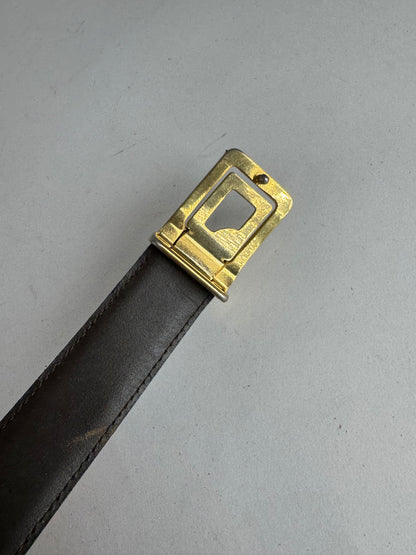 Vintage Burberry London Leather Belt black