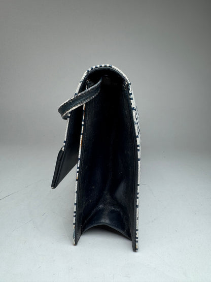 Vintage Givenchy 4G Monogramm Leather Bag White Navy Black