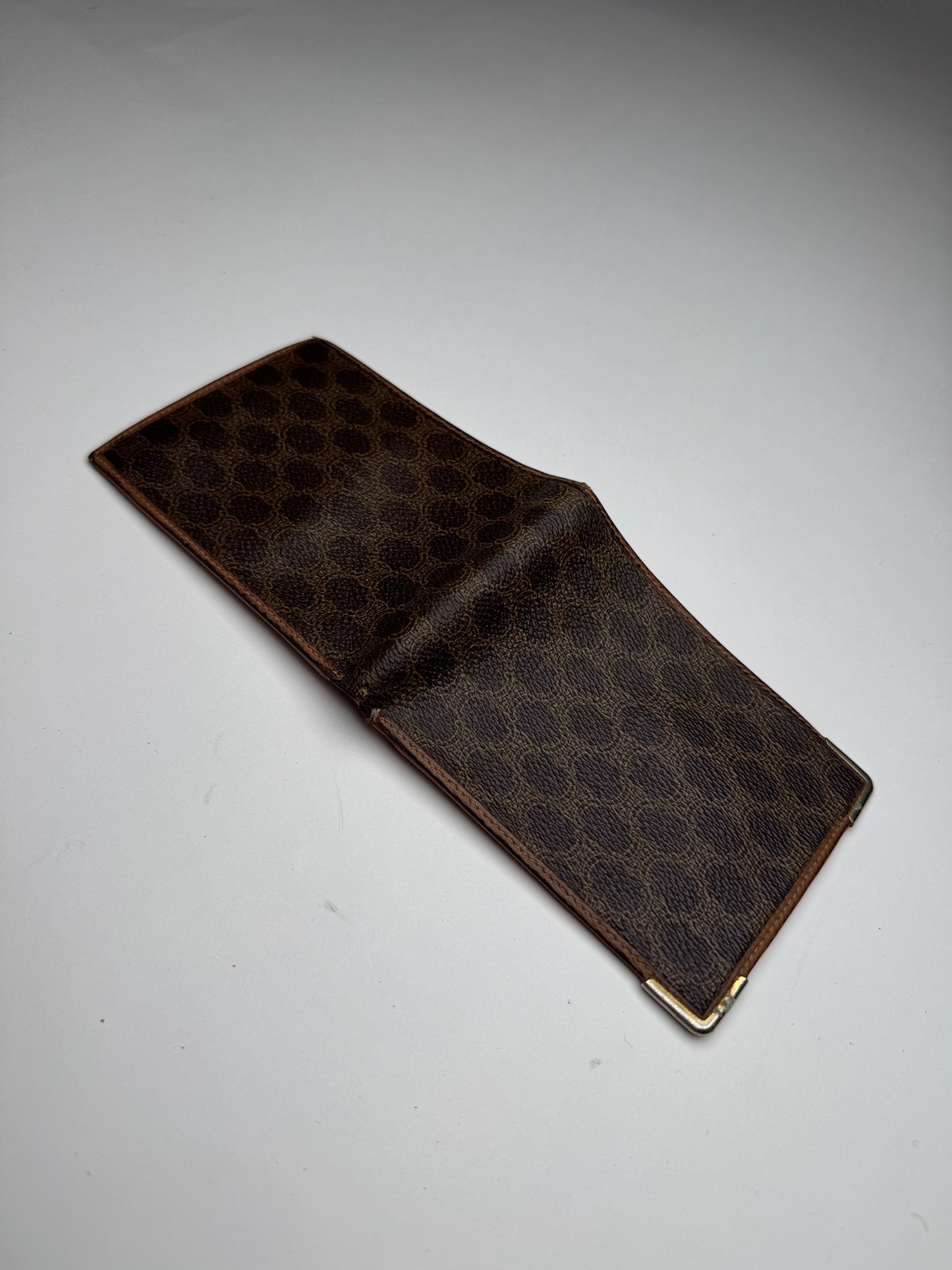 Vintage Celine Paris Leather Monogram Card Holder Brown