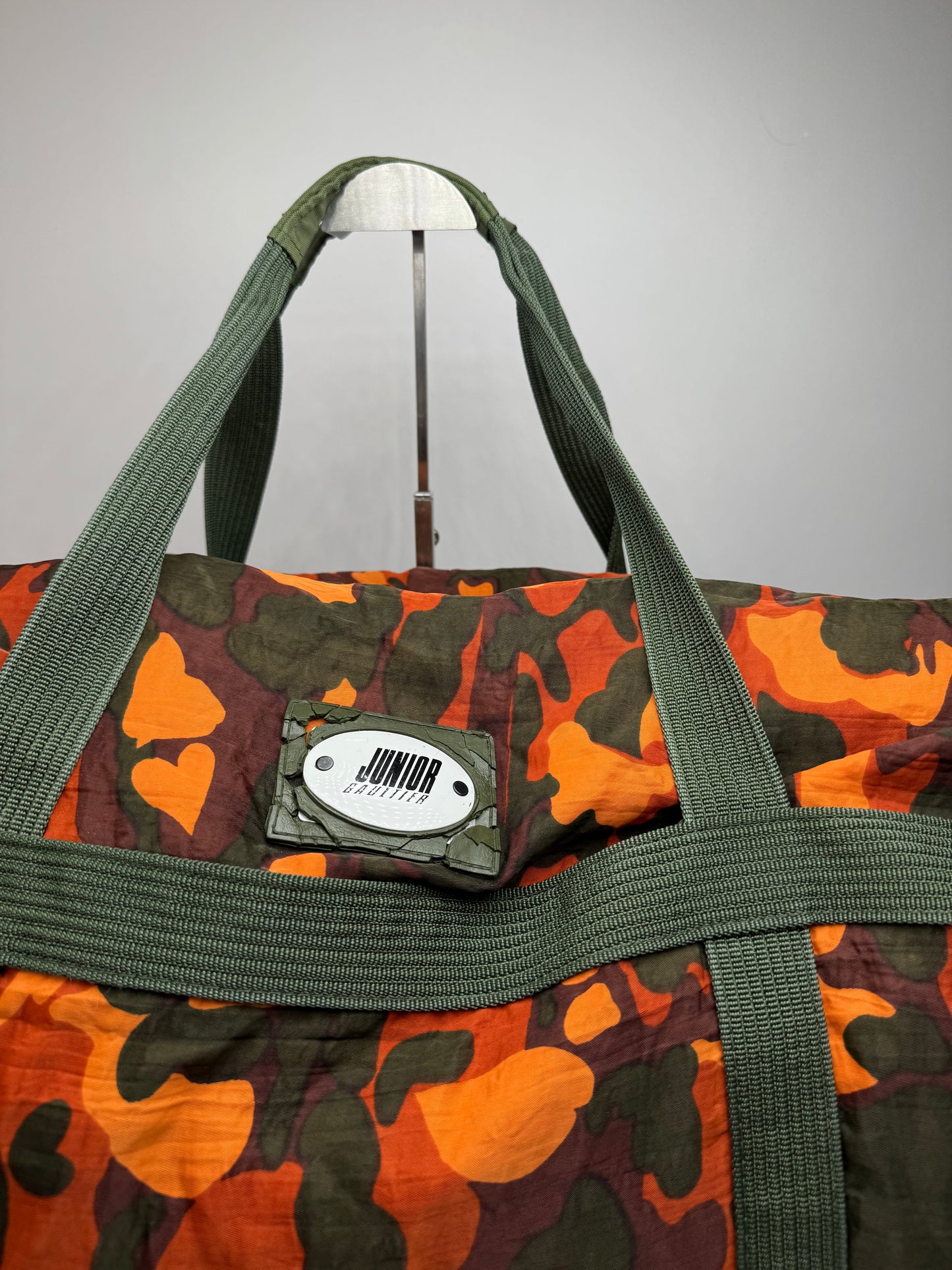 Vintage Jean Paul Gaultier Canvas Duffel Bag Orange / Dark Green