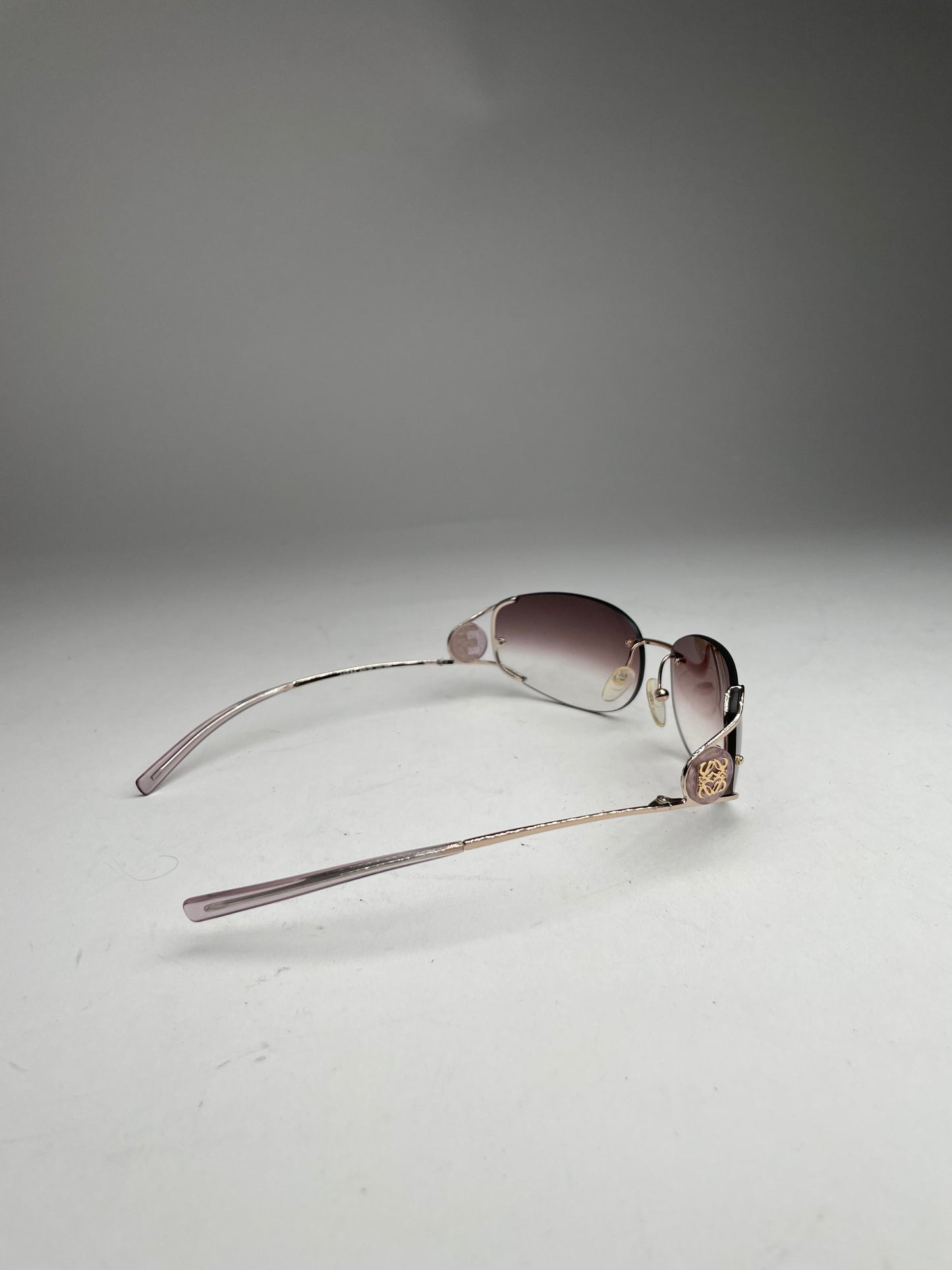 Vintage Loewe Madrid Frameless Sunglasses purple silver