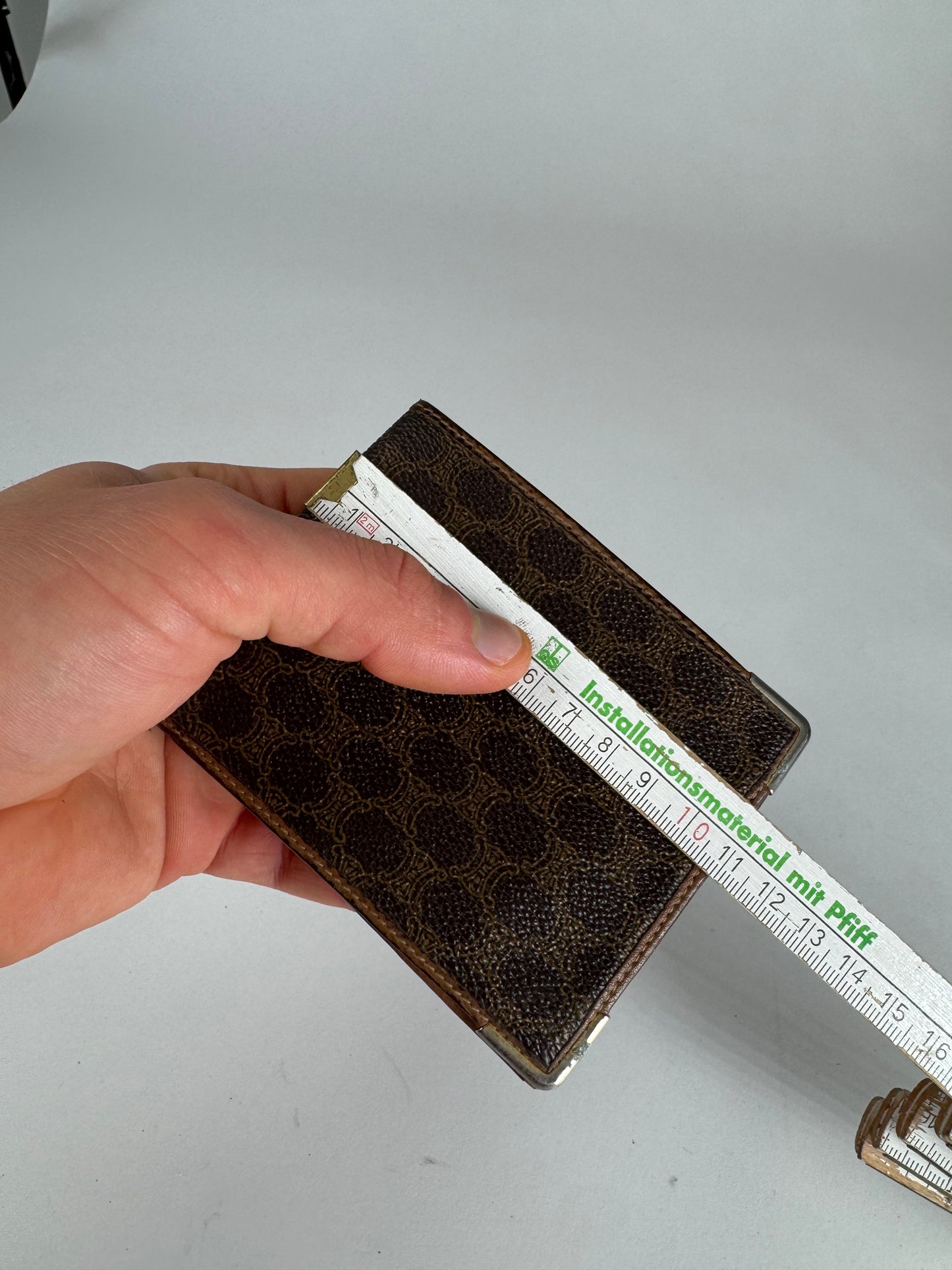 Vintage Celine Paris Leather Monogram Card Holder Brown