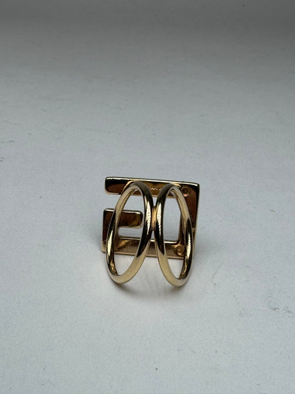 Bague Gucci G vintage en acier doré