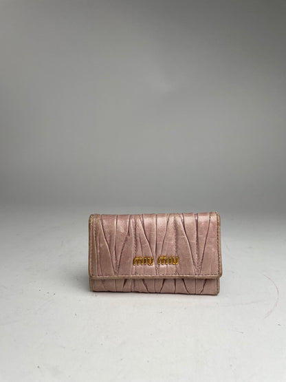 Vintage Miu Miu Metallasse leather Key Holder Rose