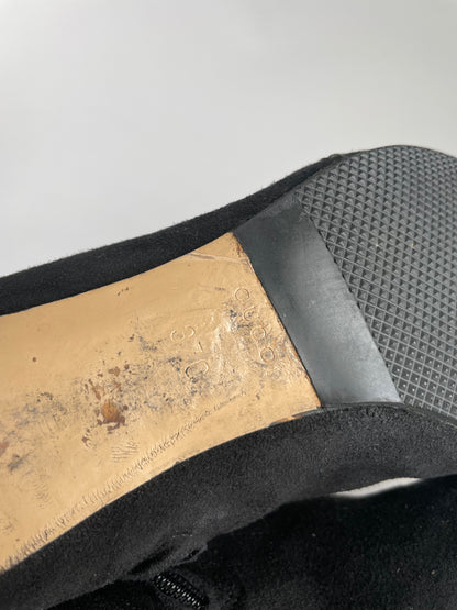 Vintage Gucci Suede Heeled Boots Black 37C