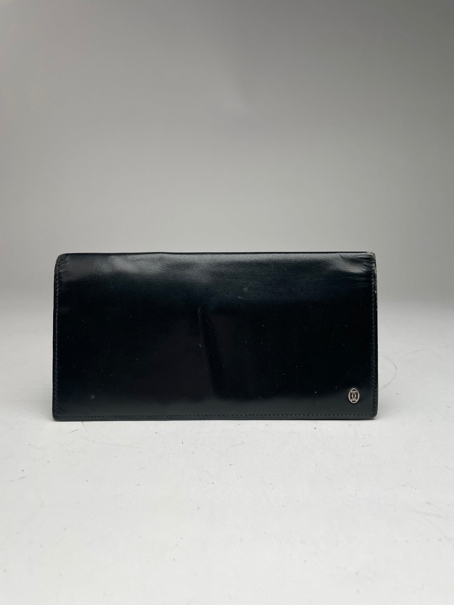 Vintage Cartier Patent Leather ID Holder black 