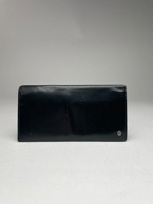 Vintage Cartier Patent Leather ID Holder black 