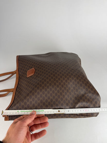 Vintage Celine Paris Big Bag Leather Monogram Shopper Bag Brown