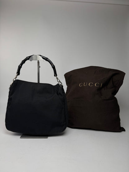 Vintage Gucci Bamboo Top Handle Bag Black