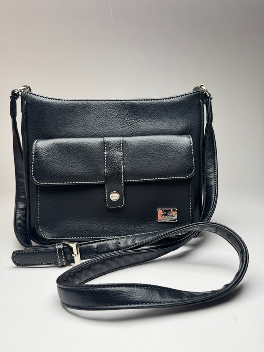 Vintage Courreges Paris Leather Bag Black