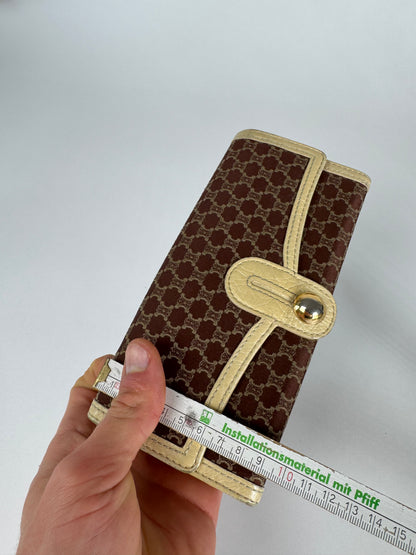 Vintage Celine Leather Canvas Monogram Wallet